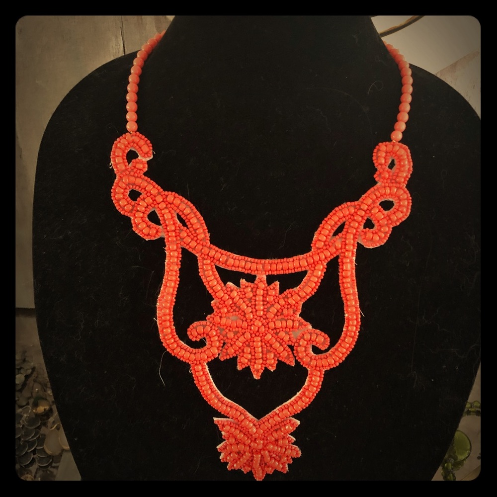 Beaded bib necklace